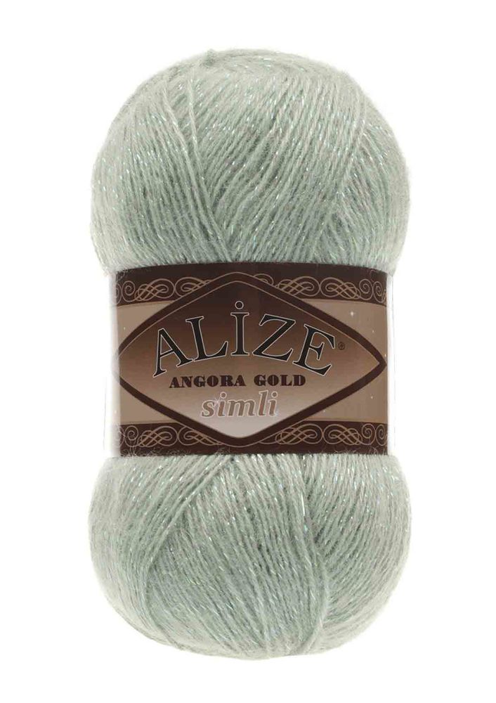 Alize Angora Gold Glittey Yarn | Green Almond 515