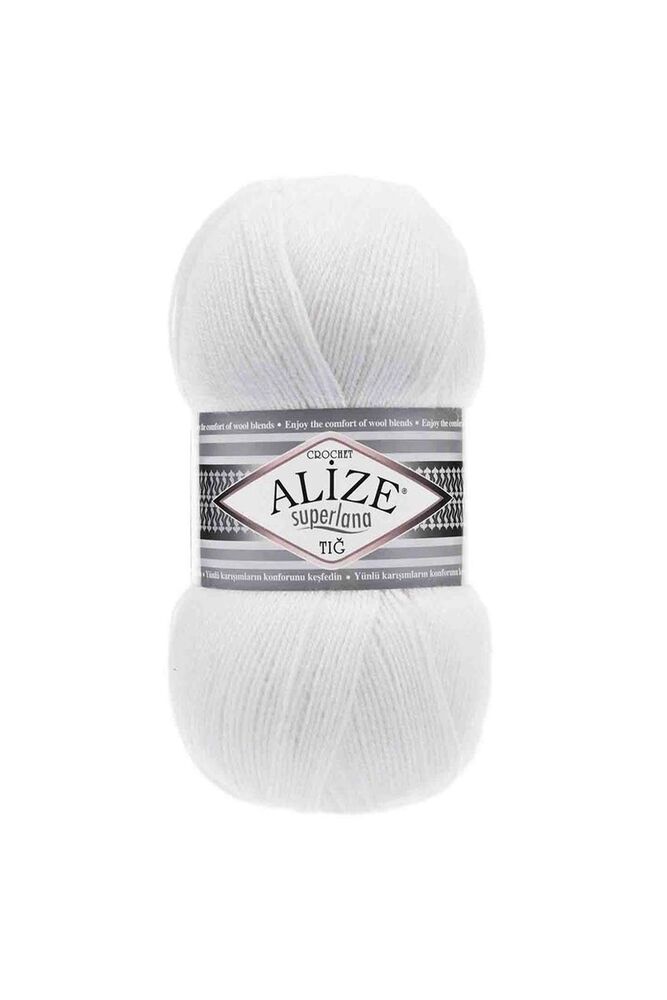 Alize Superlana Tığ Yarn/White 055