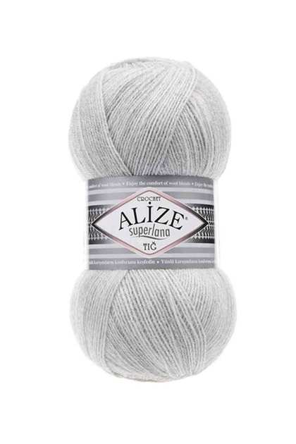Alize Superlana Tığ Yarn /Light Gray Melange 208