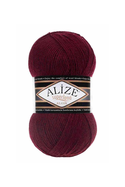 Alize - Alize Superlana Klasik Yarn/Burgundy 057