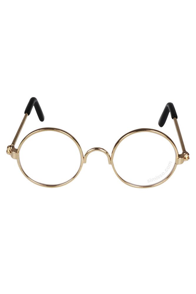 Amigurumi Cam Gözlük Şeffaf Altın Çerçeveli
