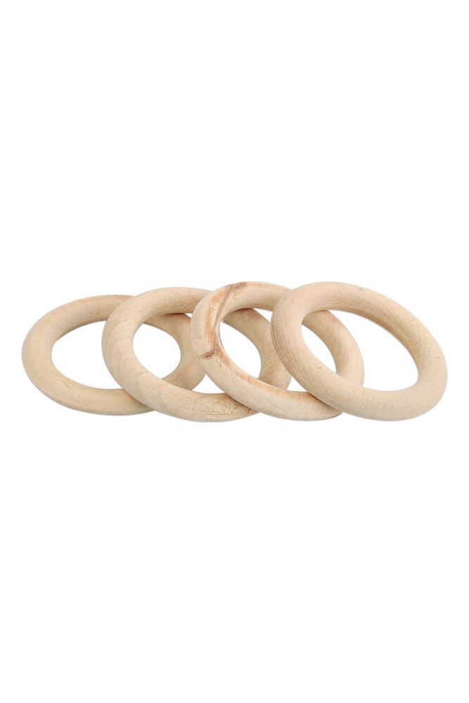 Wooden Teether Ring 4 pcs 70 mm