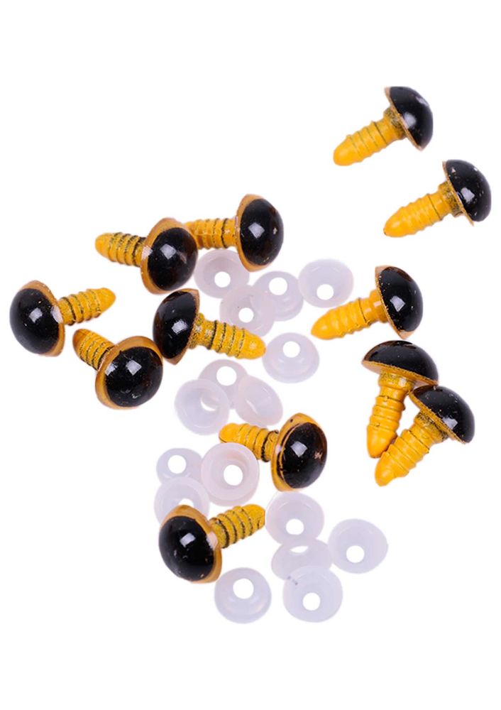Amigurumi Renkli Vidalı Göz 12 mm 100 Adet | Sarı