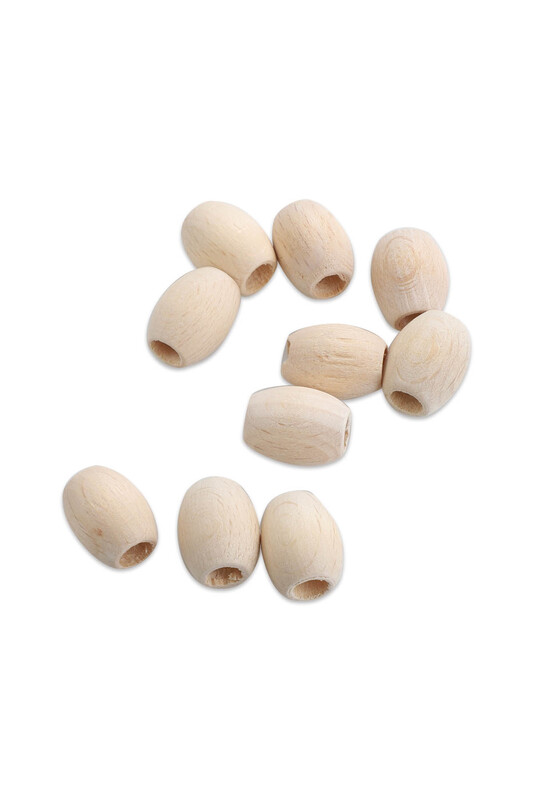 SİMİSSO - Barrel Wood Beads 15 mm 10 Pcs