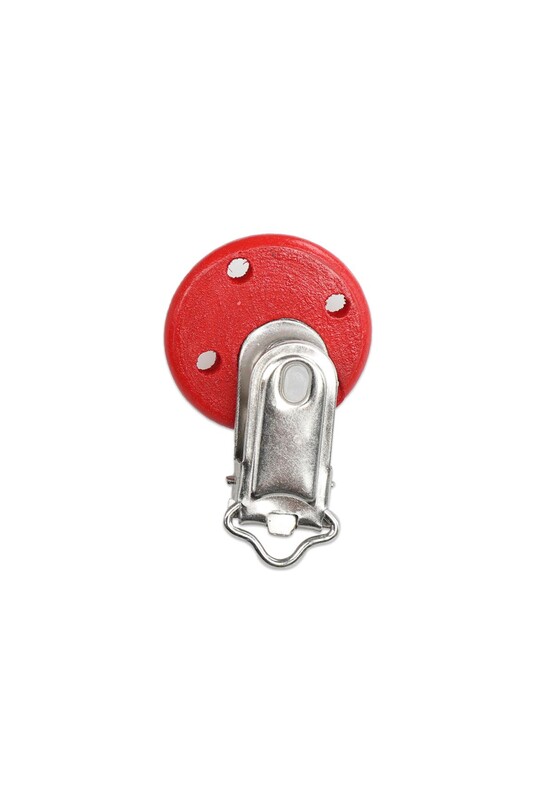 Wooden Pacifier Clip 3 Cm | Red - Thumbnail