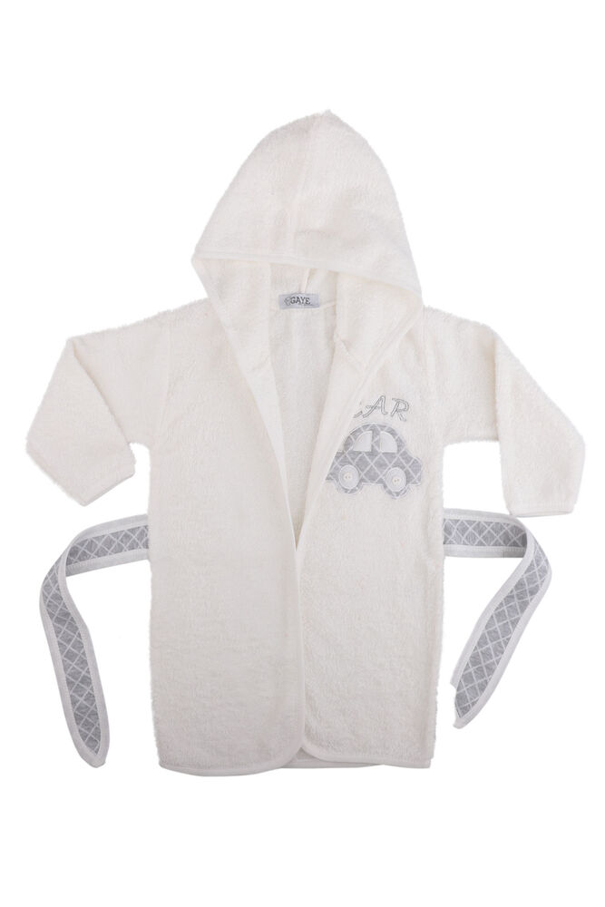 Car Embroidered Set of 4 Baby Bathrobes | Grey