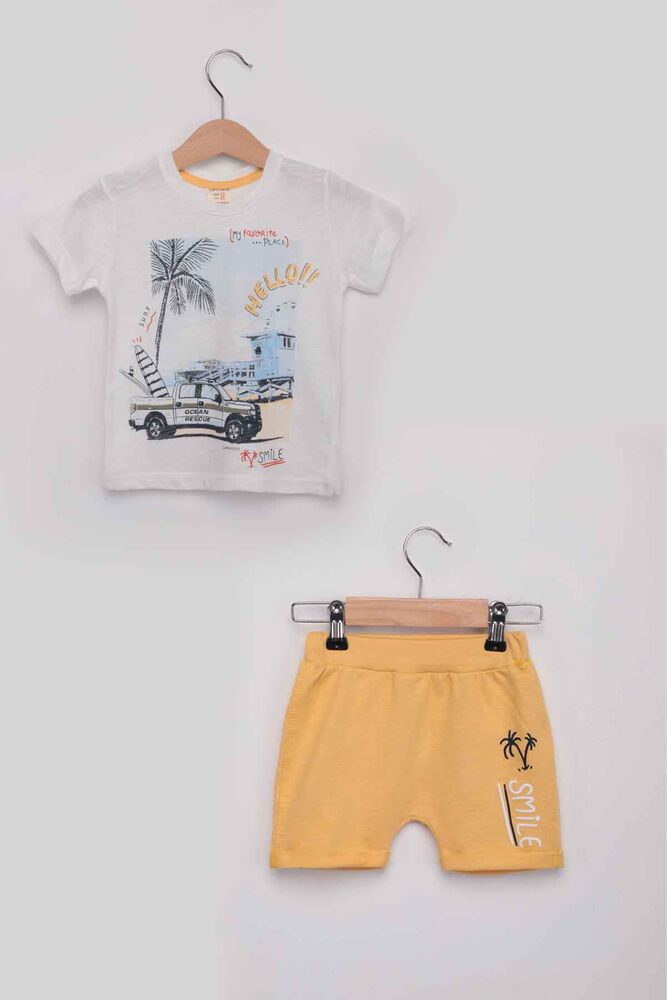 Smile Boy Short Set | Yellow