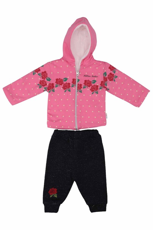 MİLLİON - Rose Patterned Baby Set 2208 | Fuschia