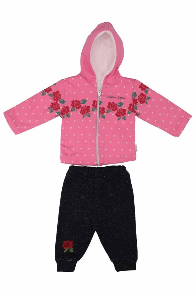 Rose Patterned Baby Set 2208 | Fuschia