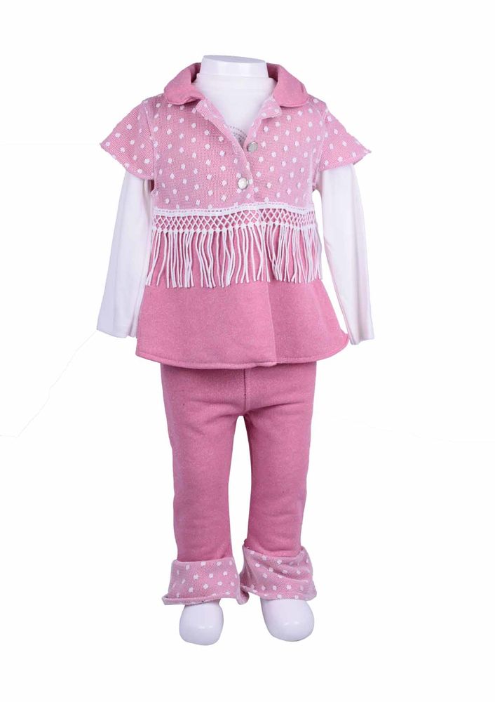 Simisso Tasseled 3-Piece Baby Set 6010 | Pink