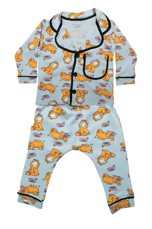 MURAT BABY - Baskılı Bebek Pijama Takımı 7667 | Açık Mavi