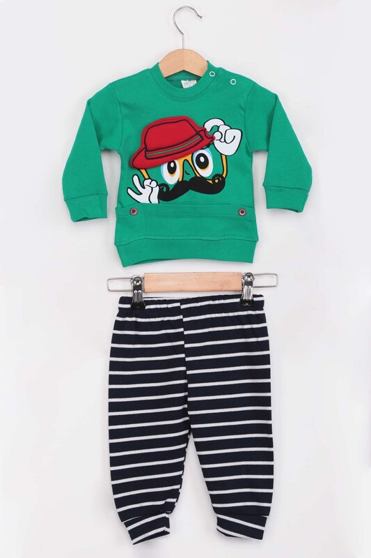 Nafitto - Şapkalı Erkek Çocuk Pijama Takımı | Yeşil