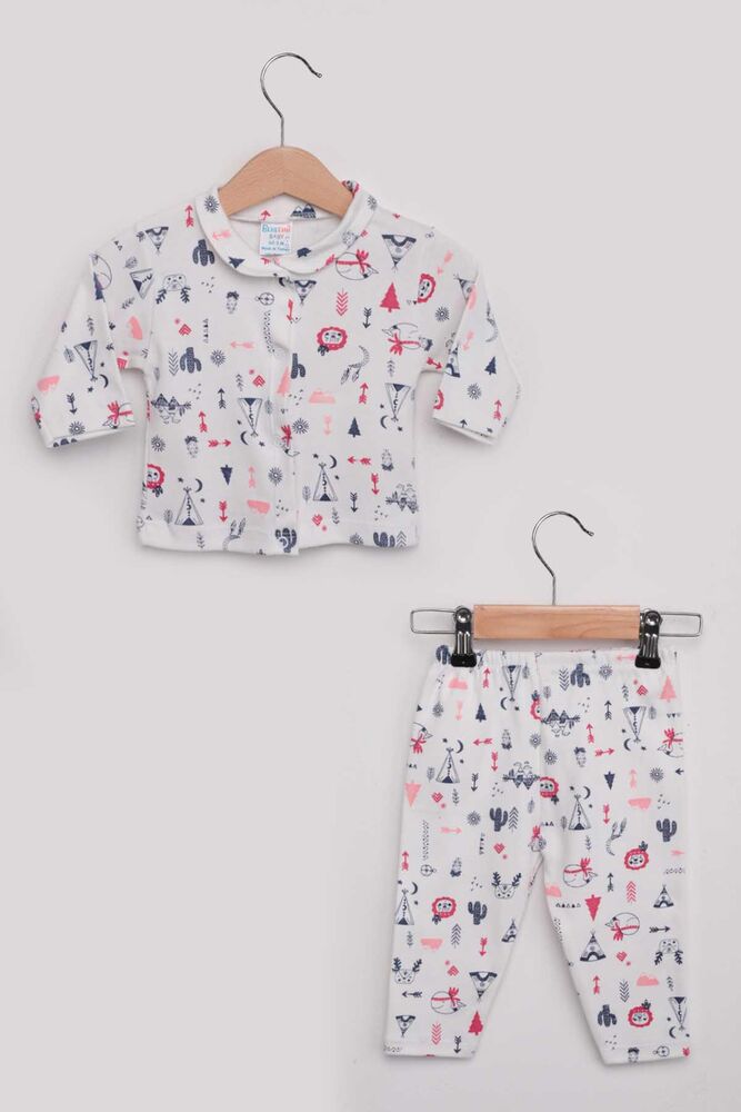 Cactus Patterned Baby Pajamas Set | Fuchsia