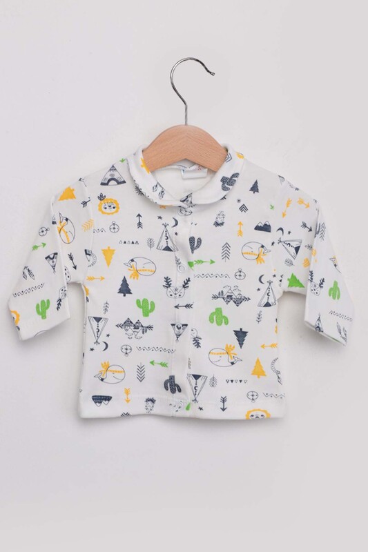 Cactus Patterned Baby Pajamas Set | Yellow - Thumbnail