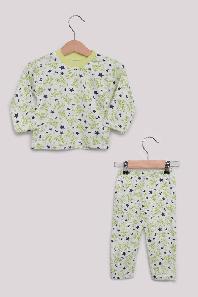 Dog Pattern Baby Pajamas Set | Green