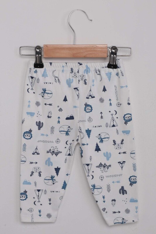 Cactus Patterned Baby Pajamas Set | Blue - Thumbnail