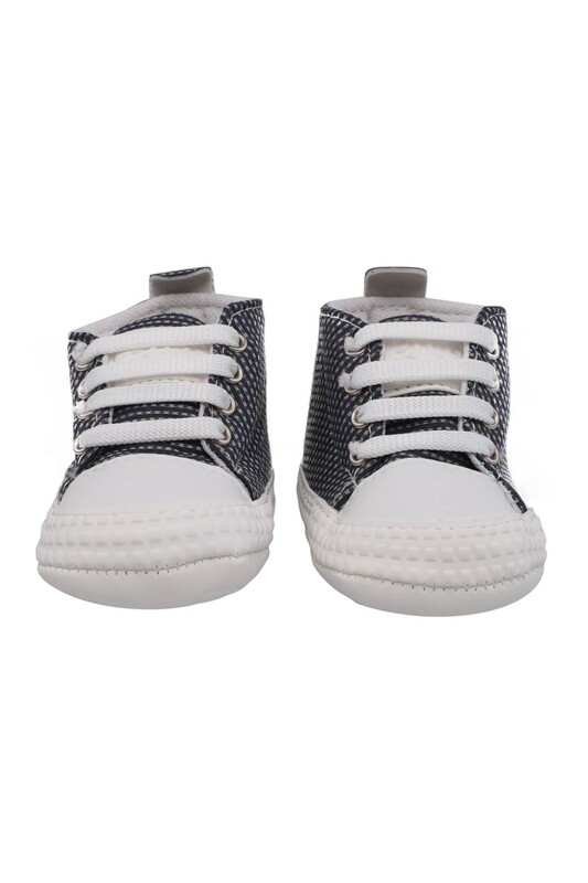 SİMİSSO - Checkered Lace-Up Baby Shoes | Indigo