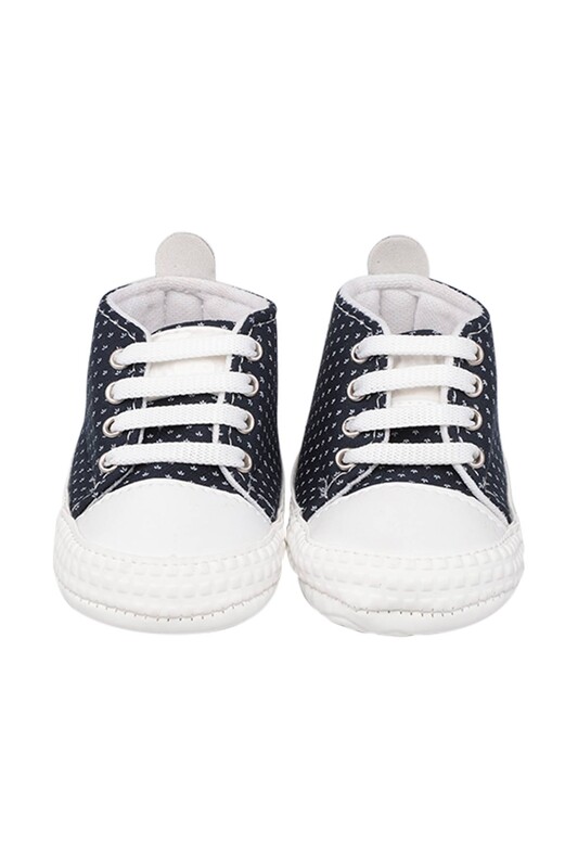 Checkered Lace-Up Baby Shoes | Navy Blue - Thumbnail