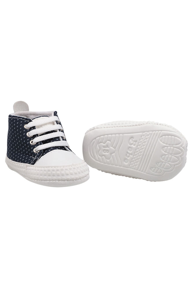 Checkered Lace-Up Baby Shoes | Navy Blue