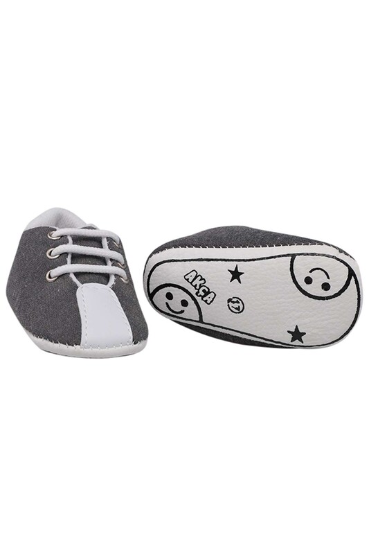 SİMİSSO - Lace-Up Baby Shoes | Grey