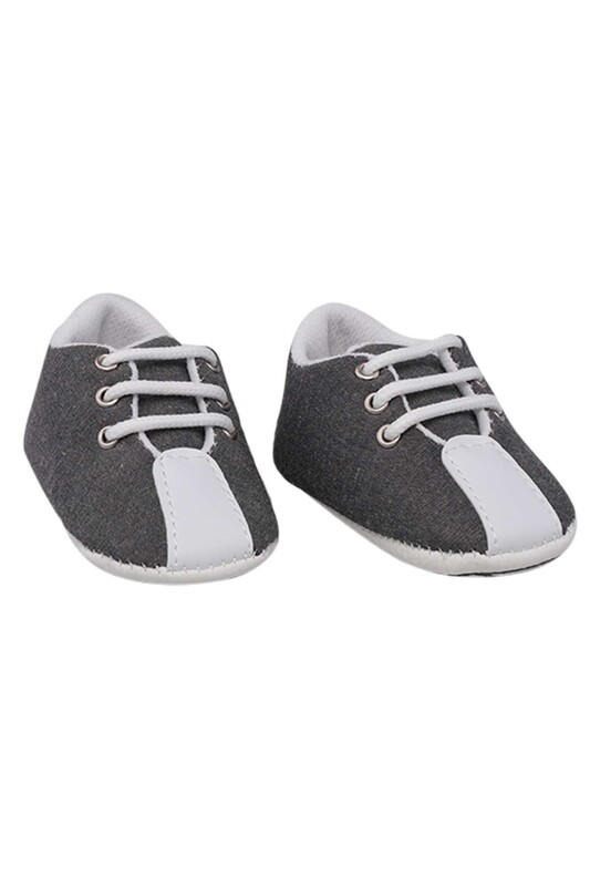 Lace-Up Baby Shoes | Grey - Thumbnail