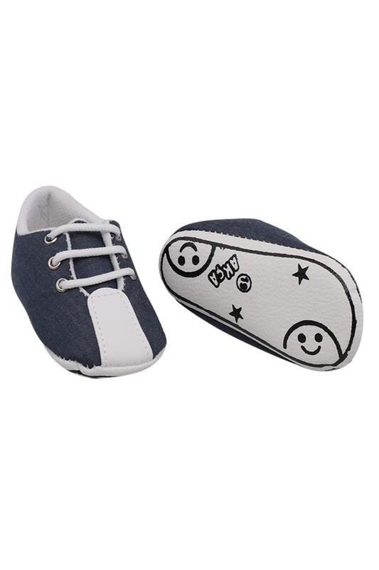 SİMİSSO - Lace-Up Baby Shoes | Blue Jean