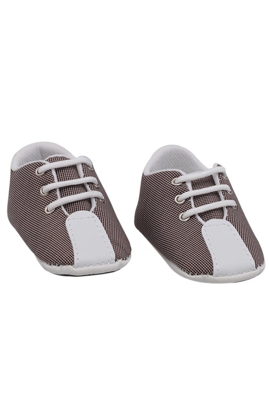 Checkered Lace-Up Baby Shoes | Sax - Thumbnail