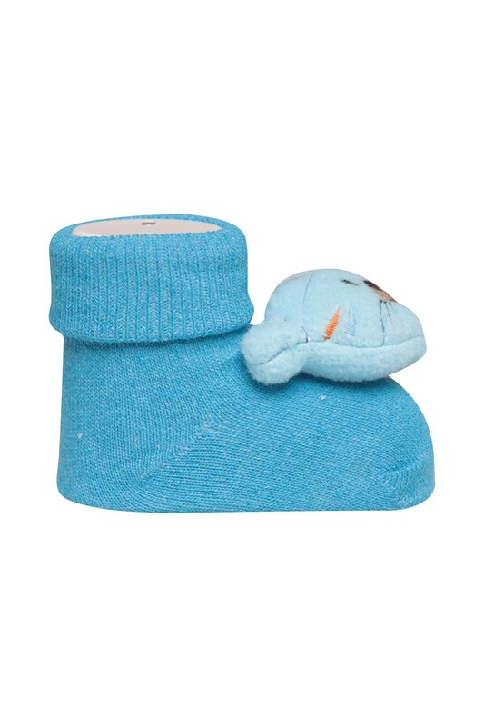 Çıngıraklı Bebek Çorap 04 | Mavi - Thumbnail