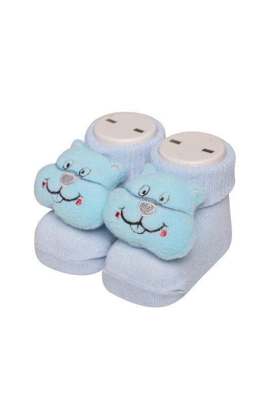 ÜNLÜ BABY - Çıngıraklı Bebek Çorap 06 | Bebe Mavi