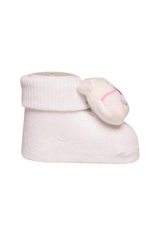 Çıngıraklı Bebek Çorap 07 | Beyaz - Thumbnail
