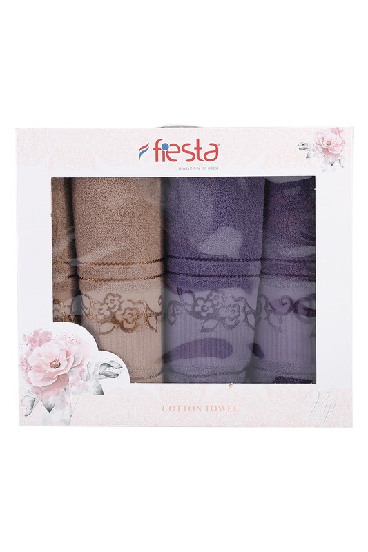 Fiesta Towel Set 1510 | Purple Brown - Thumbnail