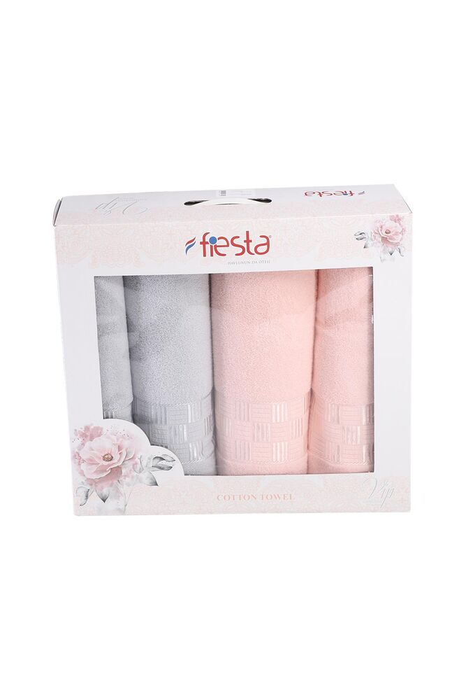 Fiesta Towel Set 1510 | Gray Light Pink