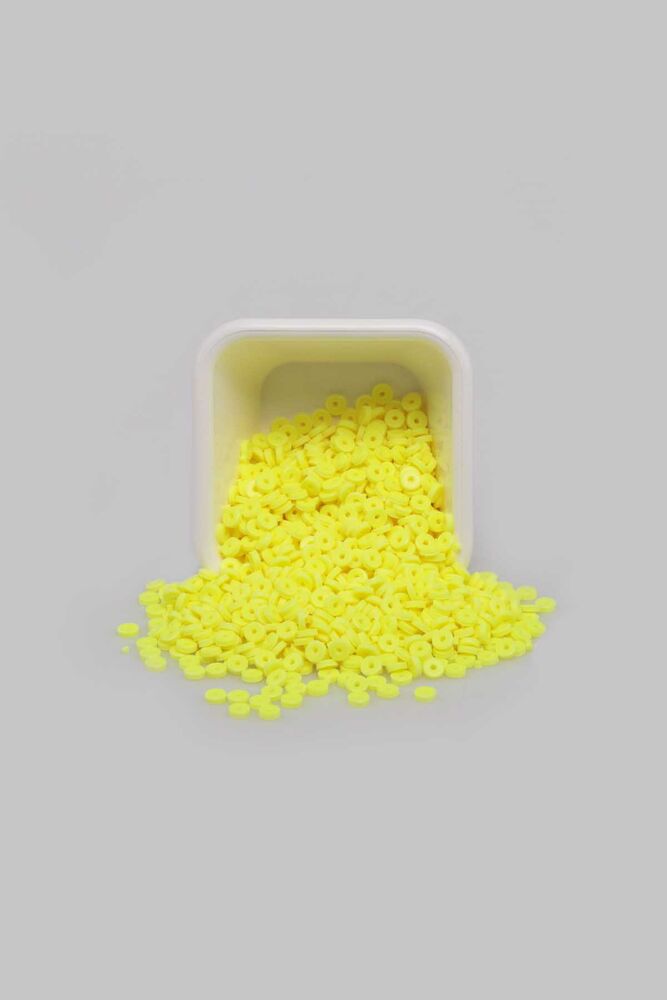 Yuvarlak Hamur Fimo Boncuk 4 mm | Neon Sarı