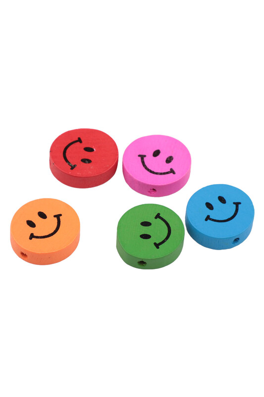SİMİSSO - Smiling Emoji Wooden Beads 5 pcs
