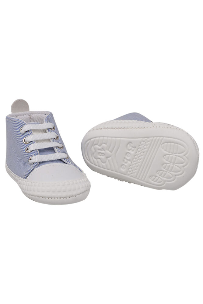 Kareli Bağcıklı Bebek Ayakkabısı | Mavi
