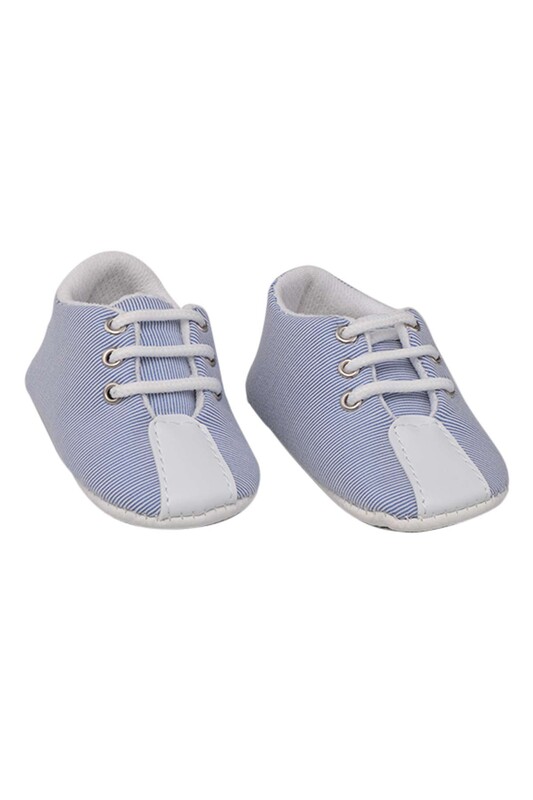 Bağcıklı Bebek Ayakkabısı | Bebe Mavi - Thumbnail