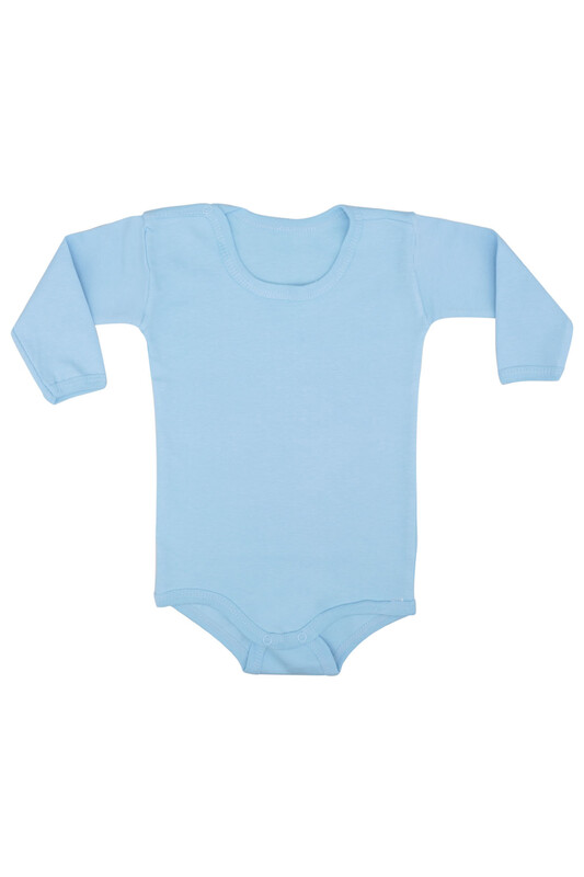 MİNİSOFT - Uzun Kollu Çıtçıtlı Bebek Penye Body | Mavi