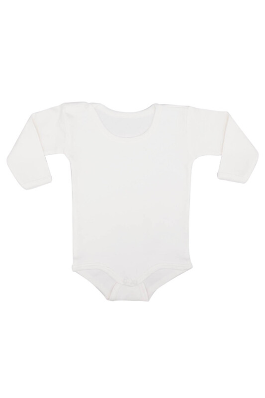 MİNİSOFT - Uzun Kollu Çıtçıtlı Bebek Penye Body | Beyaz