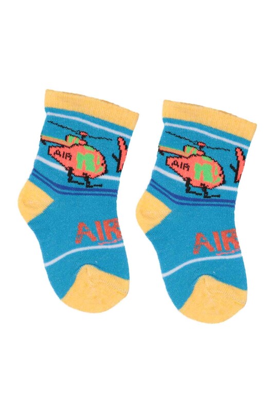 ARC - Desenli Erkek Çocuk Soket Çorap 23 | Turkuaz