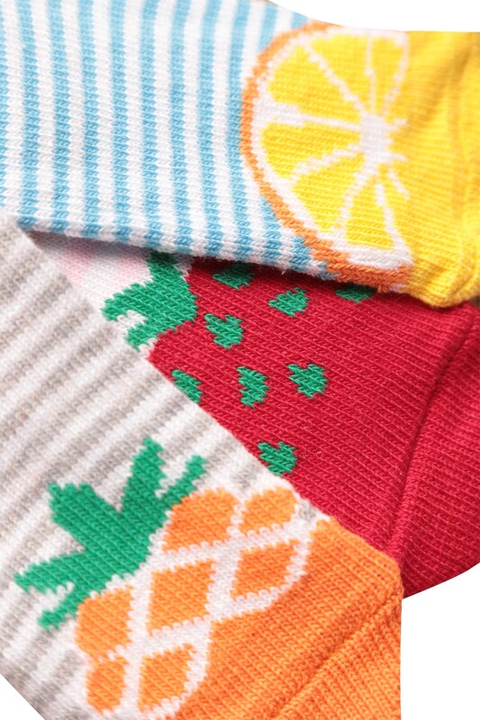 Meyve Baskılı Bebek Çorap 3'lü | Renk1 - Thumbnail