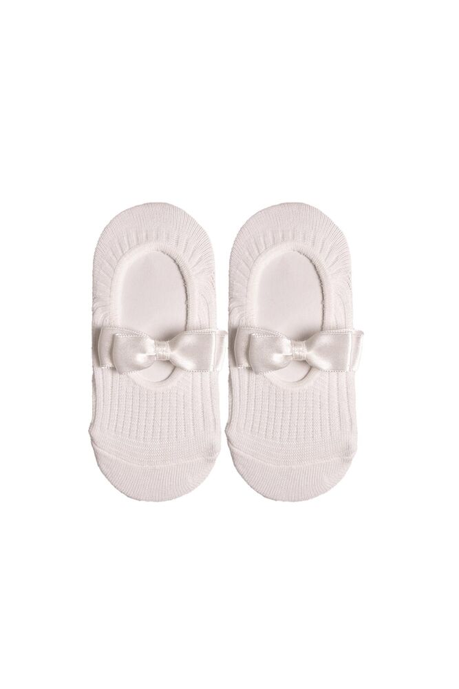 Fiyonklu Bebek Çorap | Beyaz