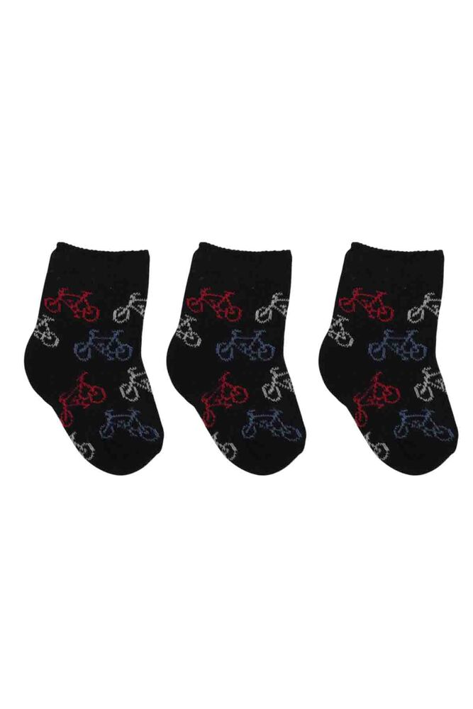 Özmen Bisiklet Desenli Soket Çorap 3'lü | Lacivert