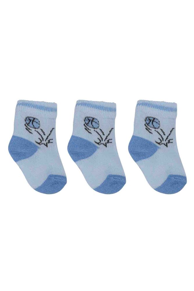 Özmen Top Desenli Soket Çorap 3'lü | Mavi