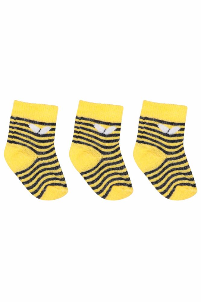 Özmen Çizgi Desenli Soket Çorap 3'lü | Siyah