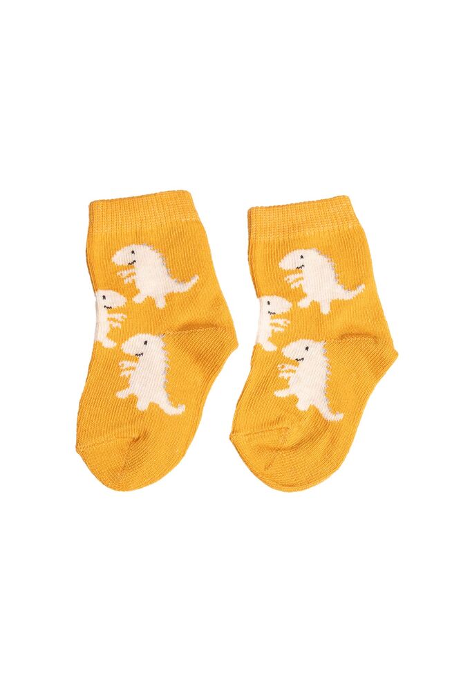 Bebek Desenli Soket Çorap | Hardal