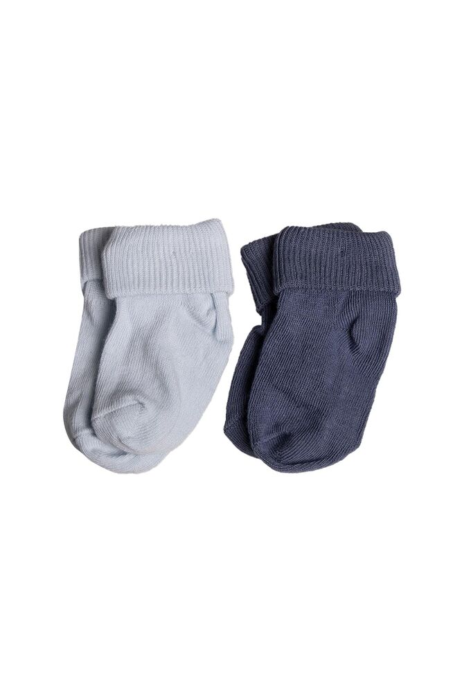 Bebek İkili Çorap | Bebe Mavi - Antrasit