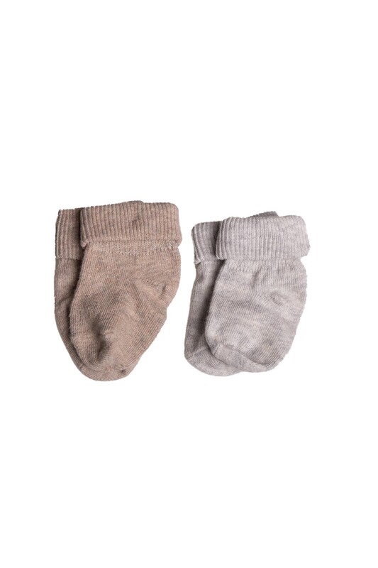 PLATİNUM BABY - Bebek İkili Çorap | Vizon - Gri