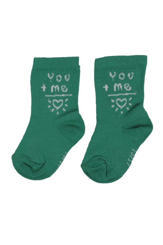 SİMİSSO - Kalp Desenli Bebek Soket Çorap | Yeşil