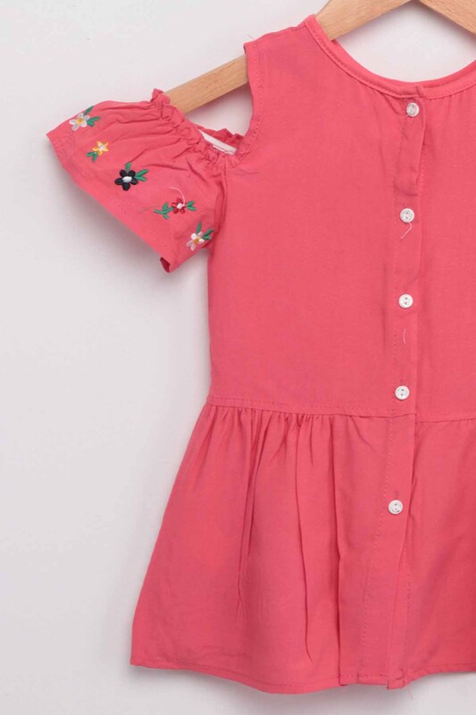 Nakışlı Kız Bebek Elbise | Fuşya - Thumbnail