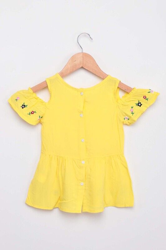 Nakışlı Kız Bebek Elbise | Sarı